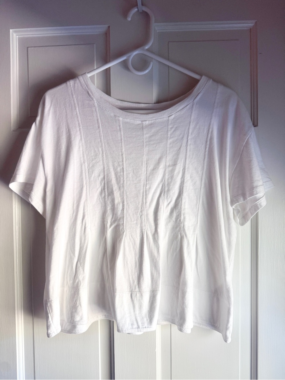 Pilcro Anthropologie White Pintuck Short Sleeve Top Size Small
